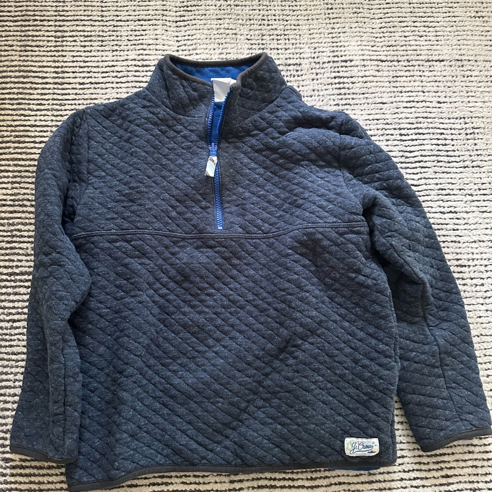 J. Crew Crewcuts quilted half zip pullover. Boys size large. Cotton.